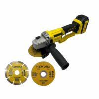 Meuleuse d'angle 125mm sans fil 20V NEMURA + Batterie 4Ah + Chargeur rapide + 3 disques