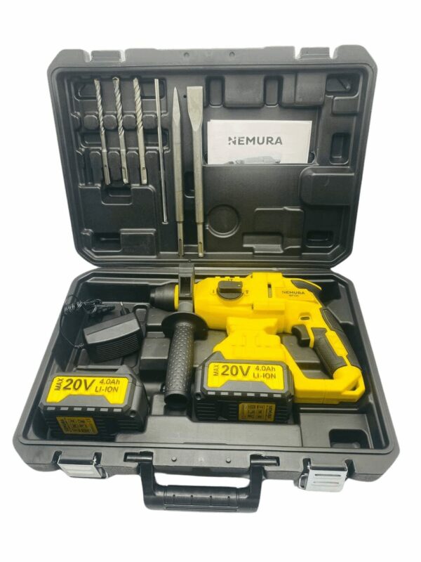 Pack 2 outils 20V - Perceuse Visseuse et Marteau Perforateur + 3 batteries + 2 mallettes de rangement + 2 Chargeurs