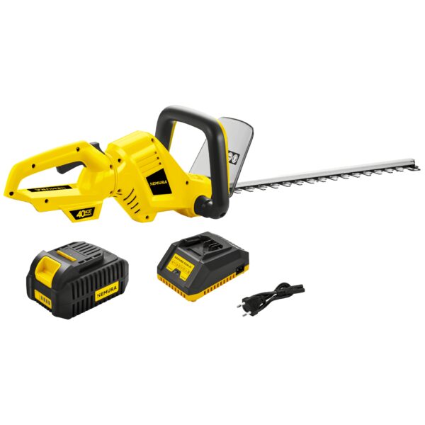 Taille-haies à batterie NEMURA 40V - Coupe 56cm + Batterie 2Ah + Chargeur Rapide