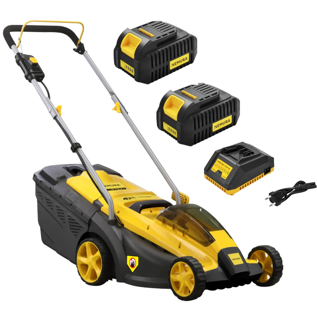 Tondeuse à batterie NEMURA 40V - Coupe de 37cm + 2 batteries 4Ah + chargeur rapide