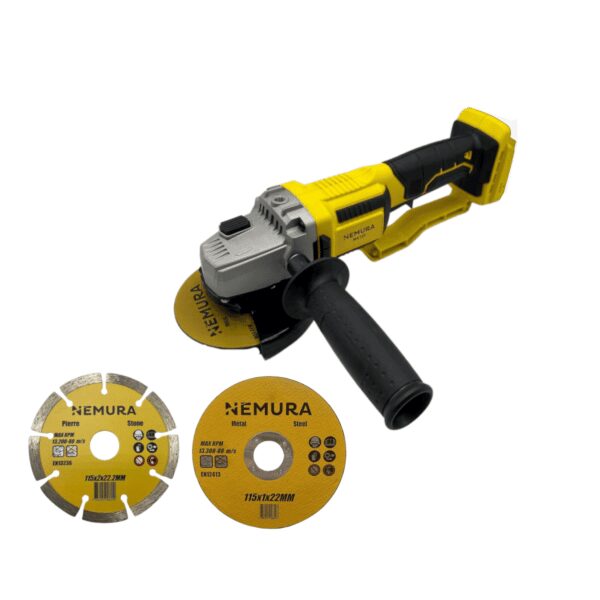 Meuleuse d'angle 115mm sans fil 20V NEMURA - 3 disques - Sans batterie ni chargeur