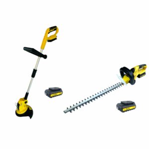 Pack 2 outils Taille-haies et coupe-bordure NEMURA 20V + 2 Batteries 2Ah + Chargeur rapide