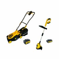 Pack 2 outils Tondeuse et coupe-bordure NEMURA 20V + 2 Batteries + Chargeur rapide