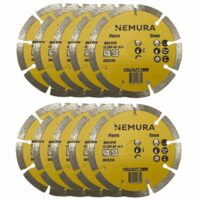Lot de 10 disques diamant 115mm pour béton pierre et brique (115 X 2.0 X 22.2MM)