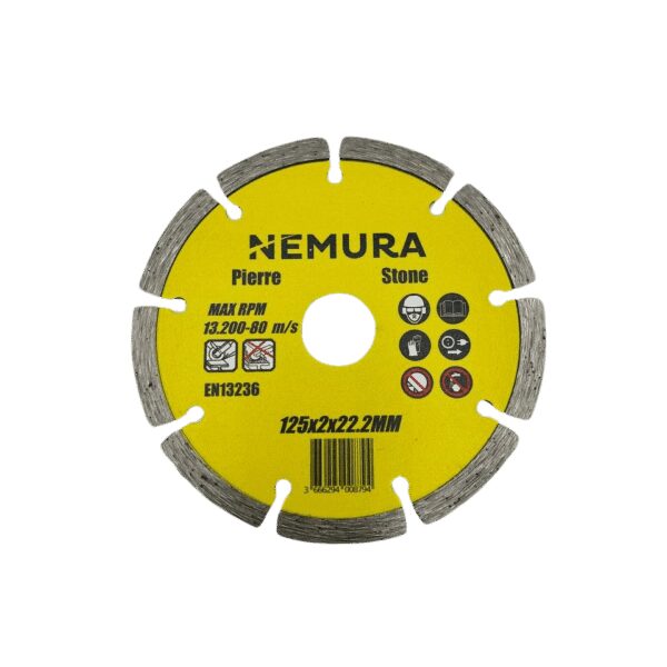 Disque diamant 125mm pour béton pierre et brique (125 X 2.0 X 22.2MM)