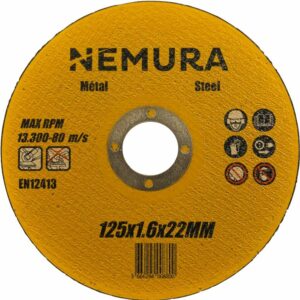 Disque à tronçonner pour meuleuse 125mm pour le métal (125 X 1.6 X 22.2MM)