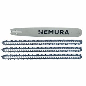 Guide de 45cm + 3 Chaînes de tronçonneuse - 72 maillons - Pas 325 - Jauge 0.58 (1.5mm)