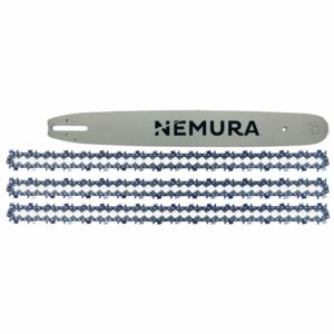 Guide de 50cm + 3 Chaînes de tronçonneuse - 72 Entraineurs - Pas 3/8 - Jauge 0.58 (1.5mm)