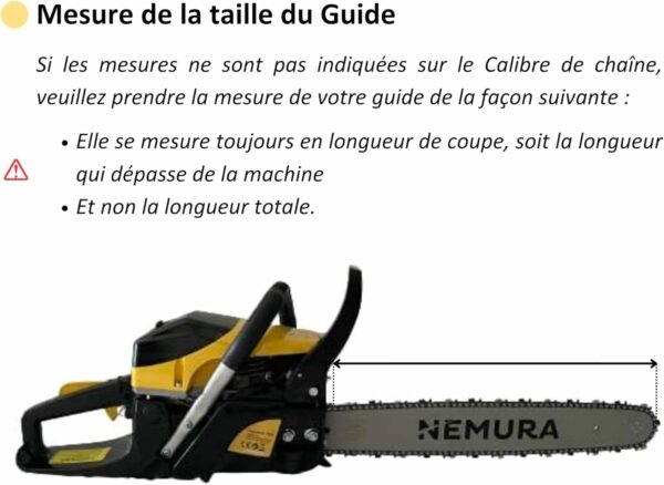 Chaîne de tronçonneuse - 56 Maillons - Pas 3/8LP - Jauge 0.50 (1.3mm) - Guide de 40 cm