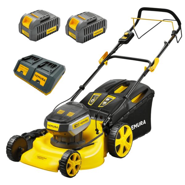 Tondeuse A Batterie 80V (2x40V) - Coupe 46cm - Autotractée + 2 Batteries 4Ah + Double Chargeur - Autonomie 500m2
