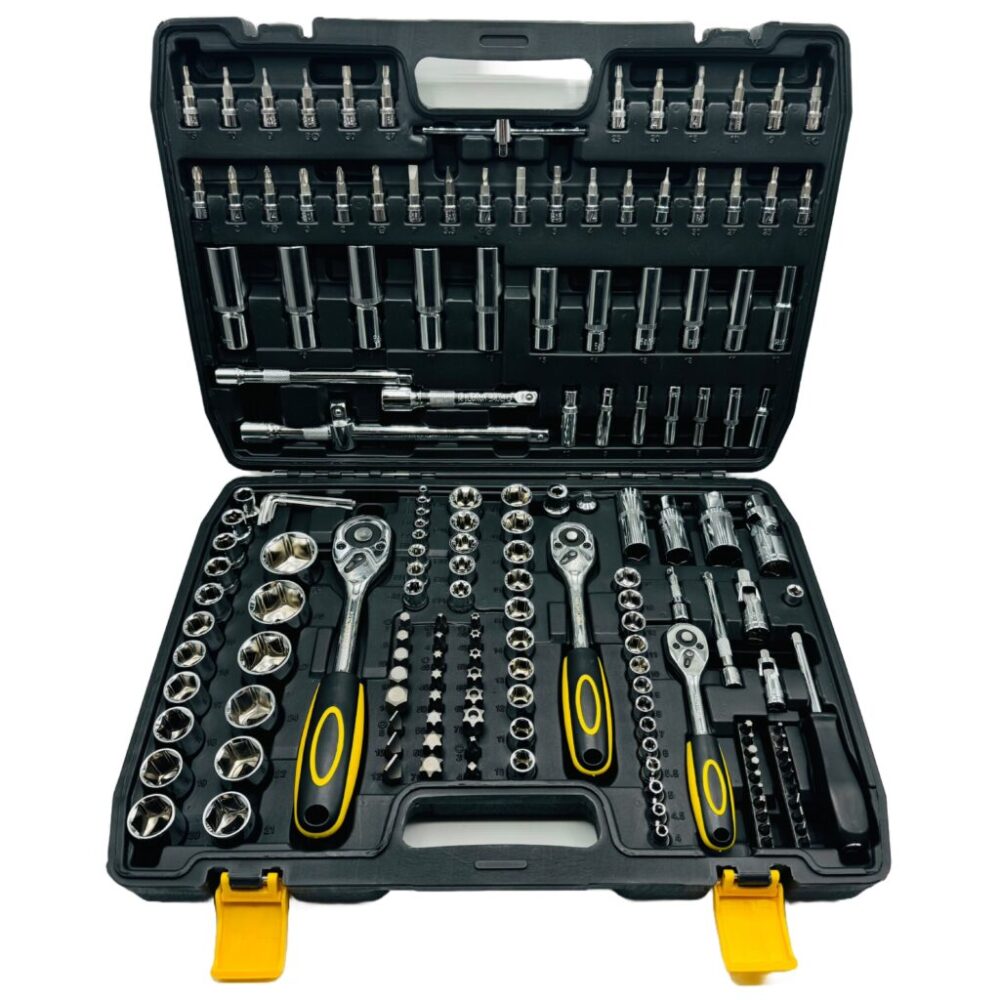 Coffret de 172pcs Douilles et Clés à Cliquet 1/4", 1/8" et 1/2" - Chrome Vanadium Haute Qualité