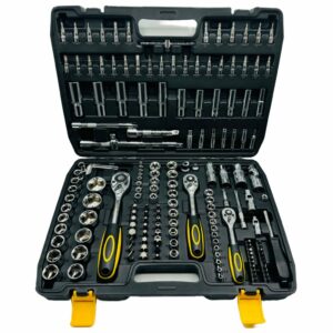 Coffret de 172pcs Douilles et Clés à Cliquet 1/4", 1/8" et 1/2" - Chrome Vanadium Haute Qualité