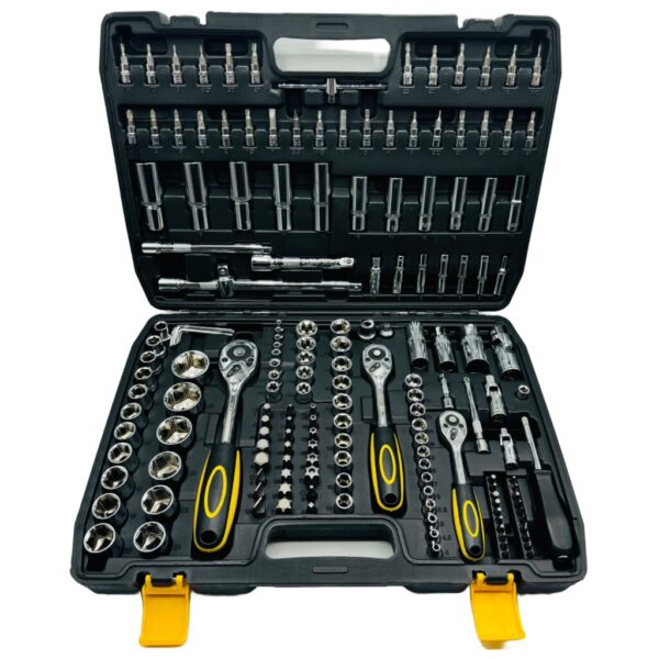 Coffret de 172pcs Douilles et Clés à Cliquet 1/4", 1/8" et 1/2" - Chrome Vanadium Haute Qualité