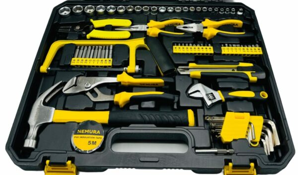Malette A Outils Complète 168pcs - Douilles, pinces, tournevis, marteau, clés, scie, embouts