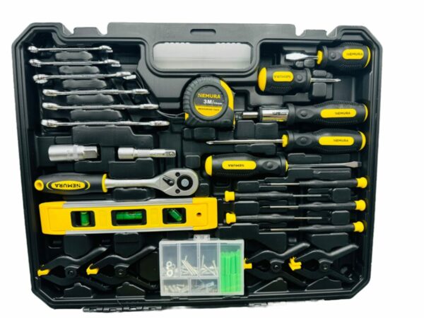 Malette A Outils Complète 168pcs - Douilles, pinces, tournevis, marteau, clés, scie, embouts