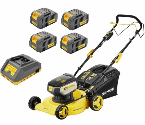 Tondeuse A Batterie 80V (2x40V) - Coupe 42cm - Autotractée + 4 Batteries 2Ah + Chargeur - Autonomie 500m2