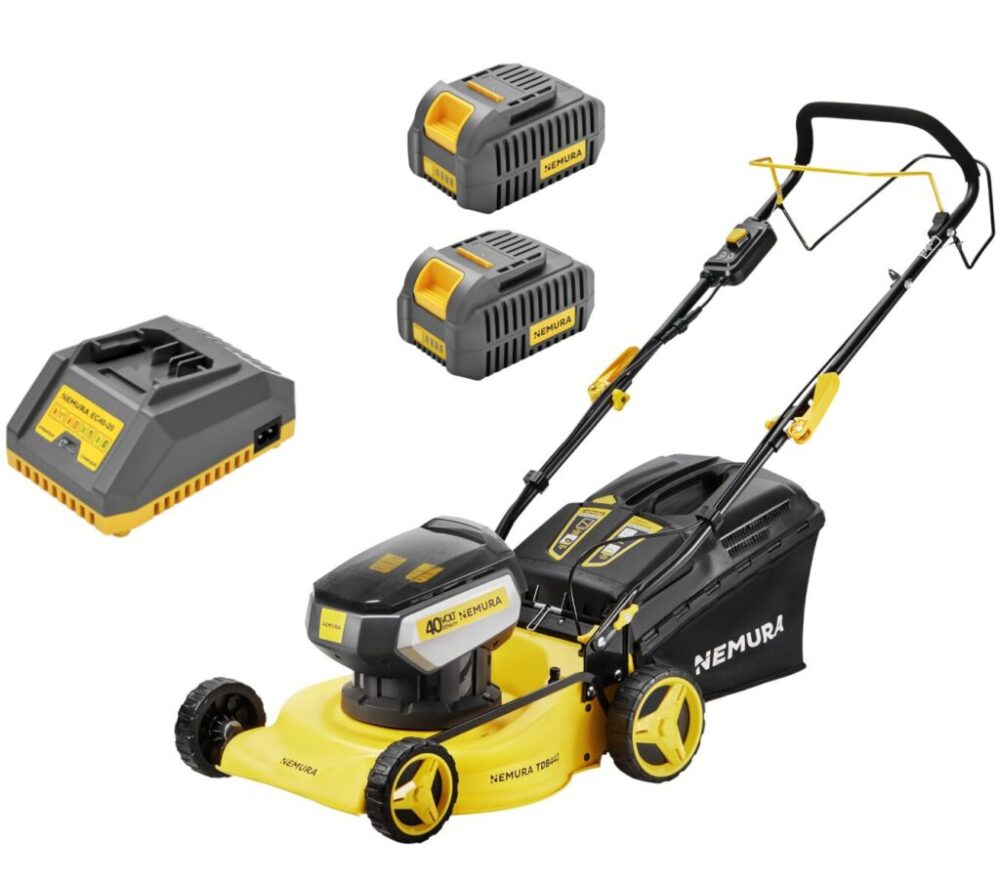 Tondeuse A Batterie 80V (2x40V) - Coupe 42cm - Autotractée + 2 Batteries 2Ah + Chargeur - Autonomie 250m2