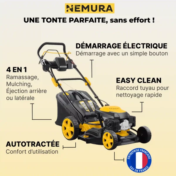 TD146E Tondeuse thermique tractée 146cm3 - Coupe 46cm - Démarrage Électrique