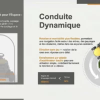 TT750_conduite Présentation des fonctionnalités de conduite dynamique d'un tracteur tondeuse autoporté Némura