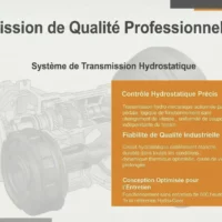 TT750_transmission Brochure présentant les caractéristiques de la transmission de qualité professionnelle du tracteur tondeuse autoporté Némura