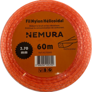 Bobine de fil nylon hélicoïdal Némura de 60 mètres pour débroussailleuse