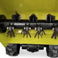 TF500_dessous_jaune Tondeuse Débroussailleuse thermique à fléaux (couteaux) - Coupe de 50cm - Moteur 224cc