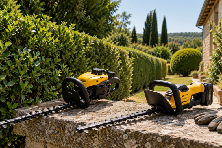 Outils de taille sur muret jardin (1)